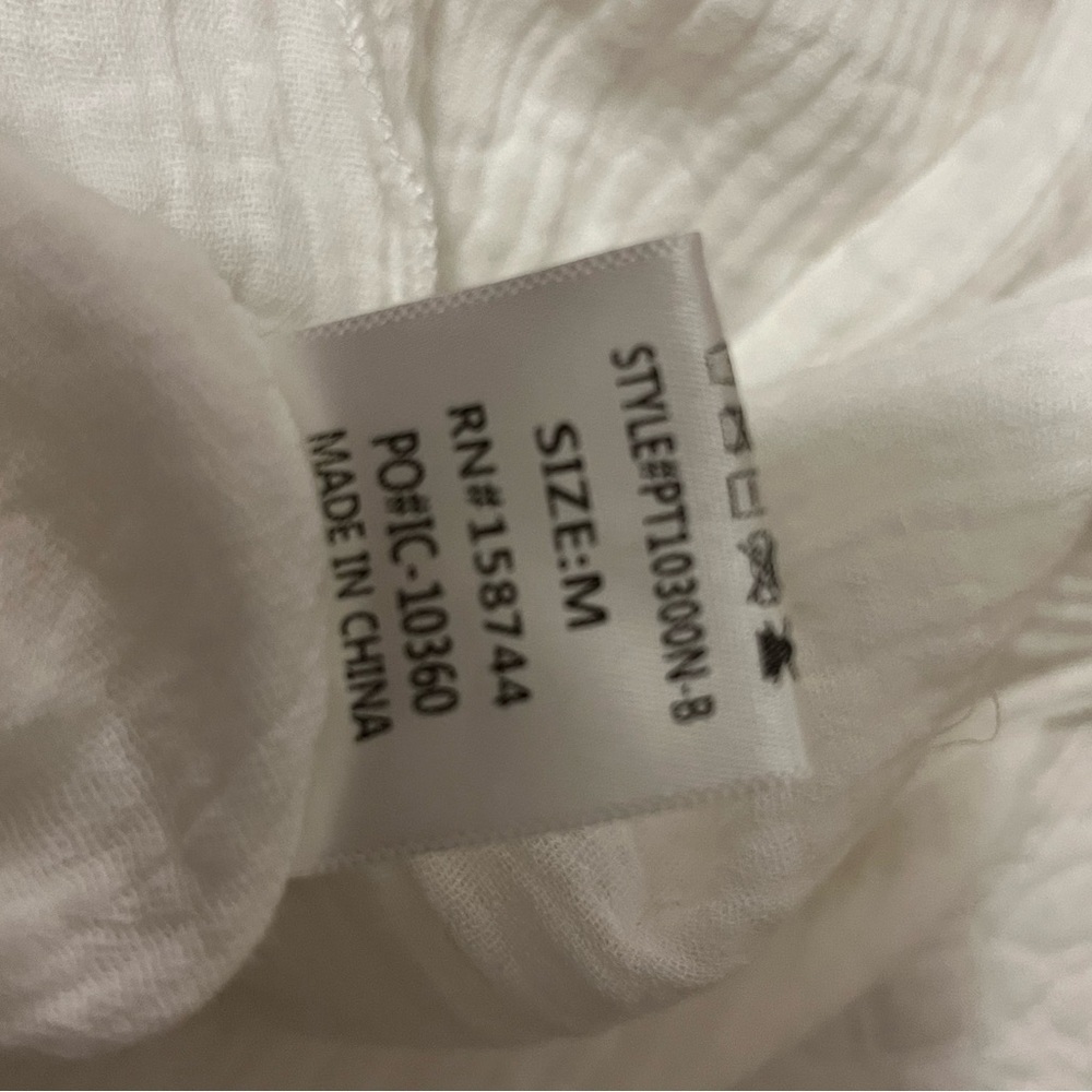 NWT P. Cill Oversized Gauze White Hooded V Neck Top, size M - Picture 9 of 10